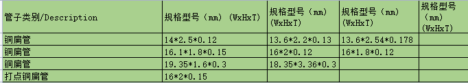 铜扁管尺寸